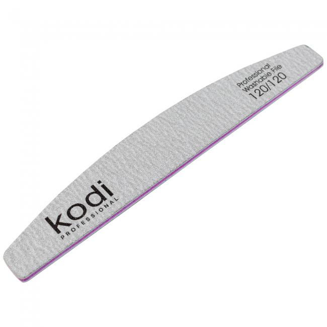 №90 Пилка для ногтей Полумесяц 120/120 (цвет: серый, размер:178/28/4)